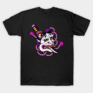 Hannya oni and sword purple T-Shirt